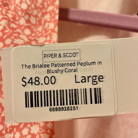 NEW WITH TAGS - Wishlist Apparel Ruffle Peplum Blouse - L - Picture 6 of 6